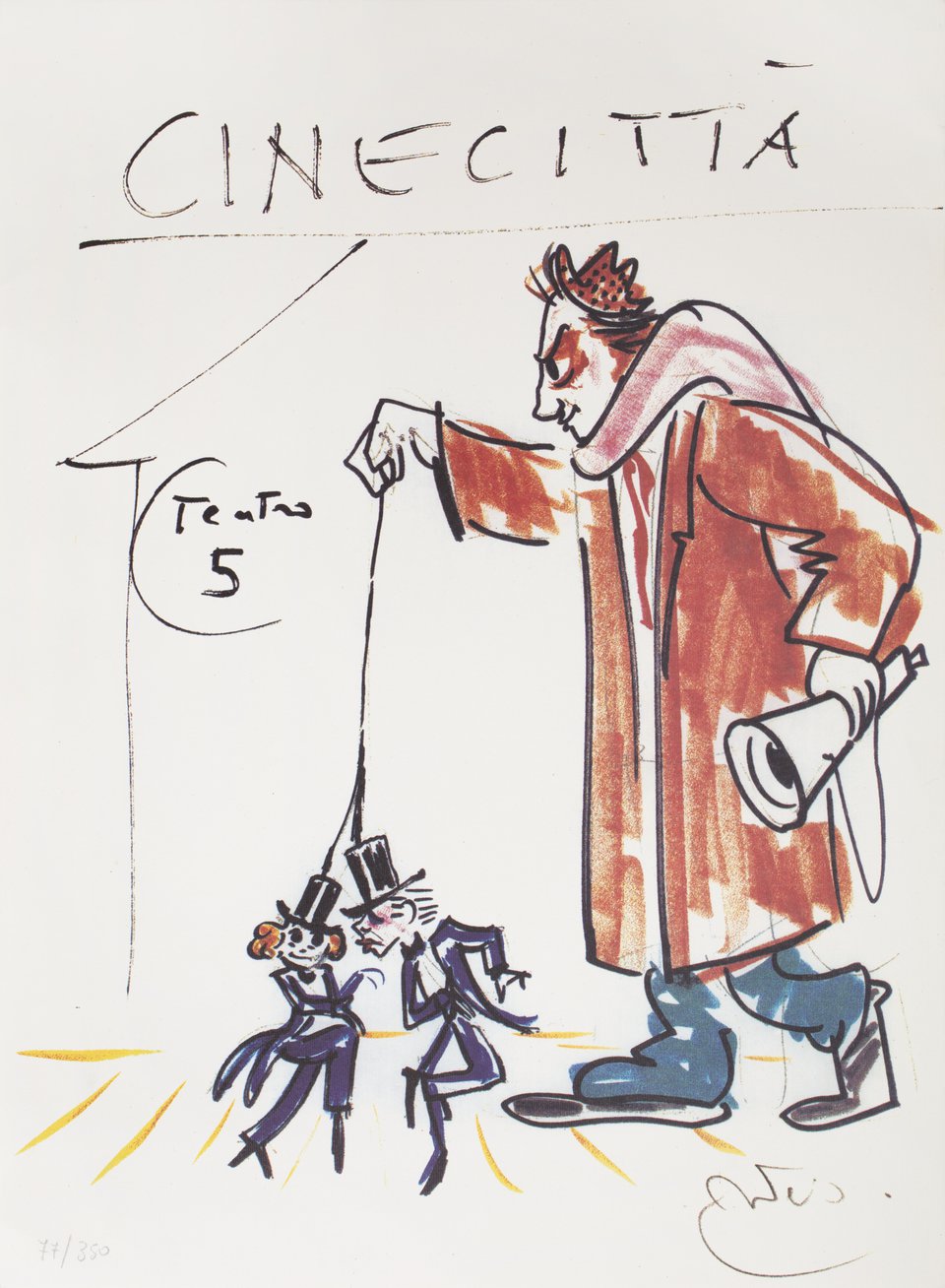 TUTTO FELLINI Original 1993 U.S. Print Signed by Federico Fellini