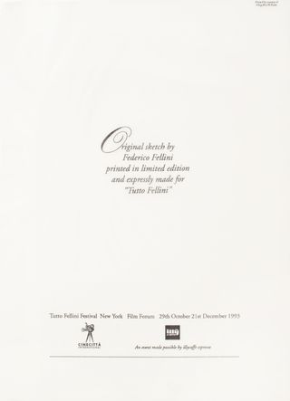 TUTTO FELLINI Original 1993 U.S. Print Signed by Federico Fellini Alternate Image