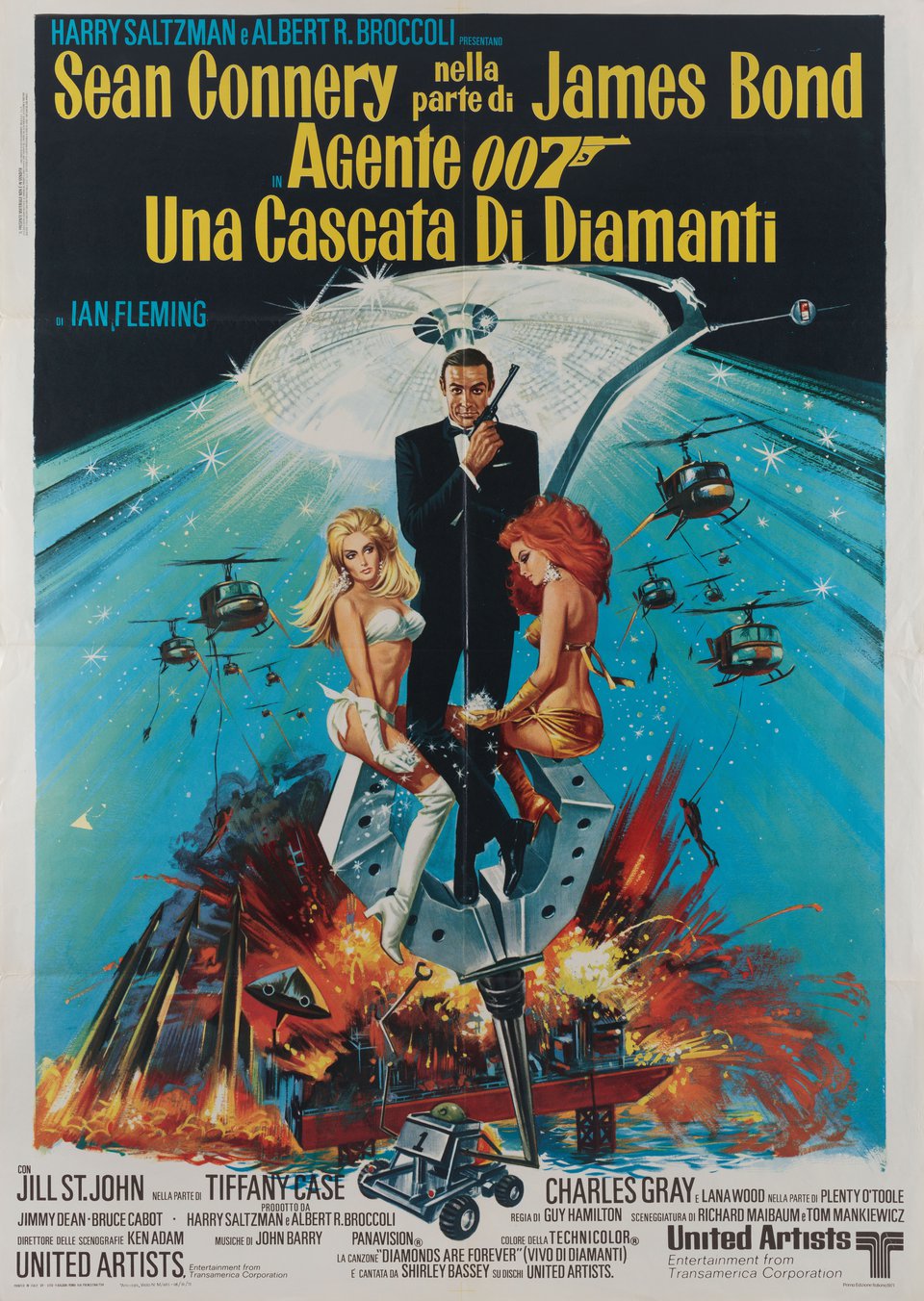 Diamonds Are Forever Original 1971 Italian Due Foglio Movie Poster