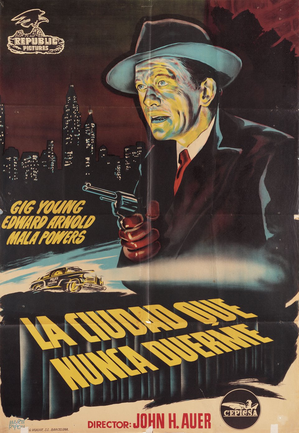 City That Never Sleeps Original 1953 Spanish B1 Movie Poster