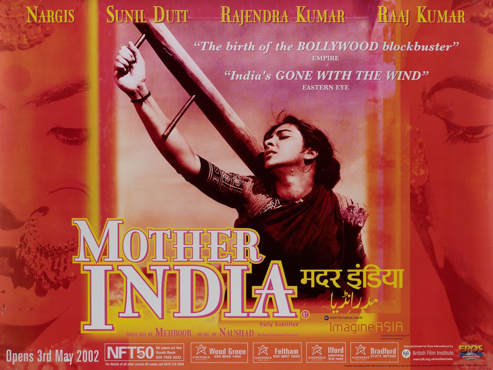 Mother India Original R2002 British Quad Movie Poster