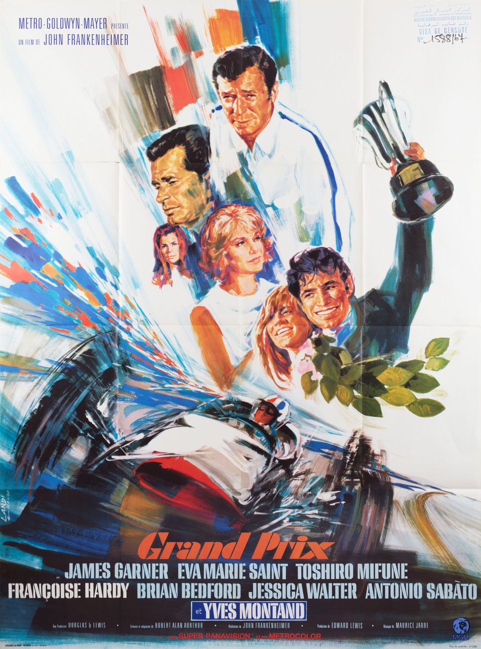 Grand Prix Original 1966 French Grande Movie Poster