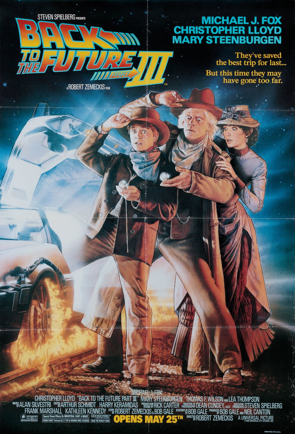 Back to the Future Part III Original 1990 U.S. One Sheet Movie Poster