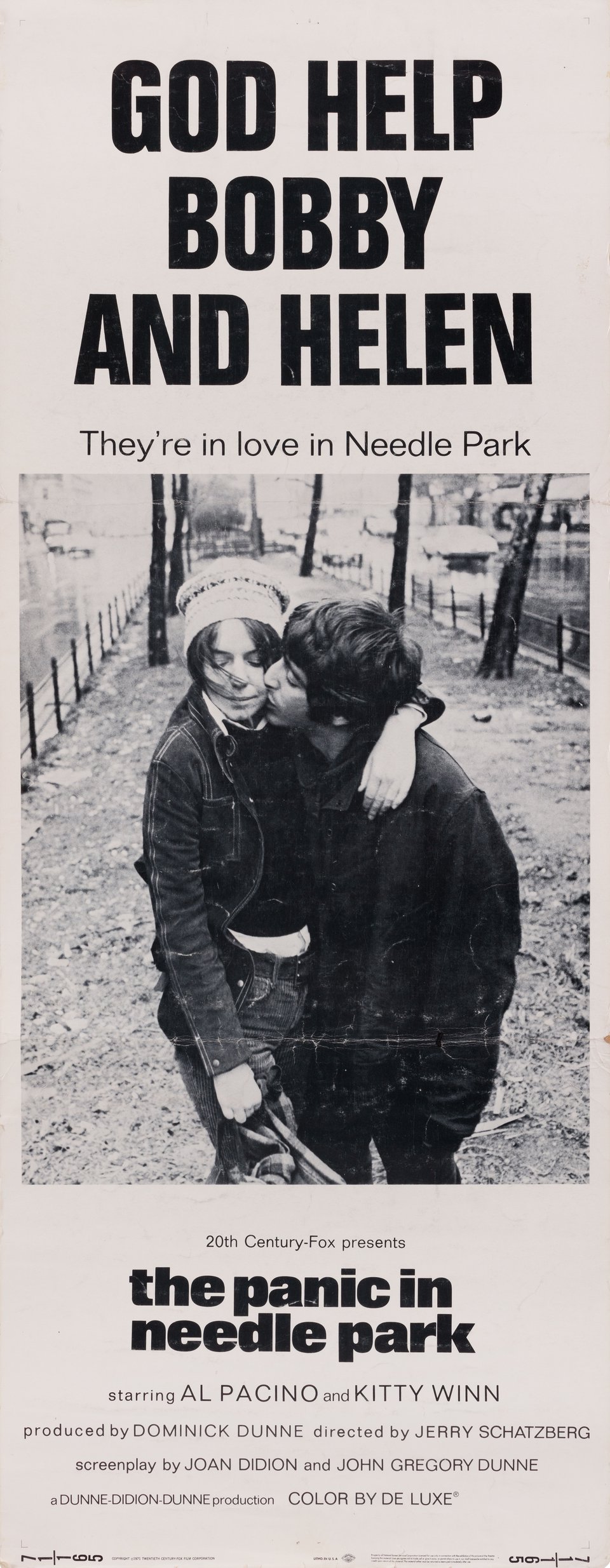 The Panic in Needle Park Original 1971 U.S. Insert Movie Poster