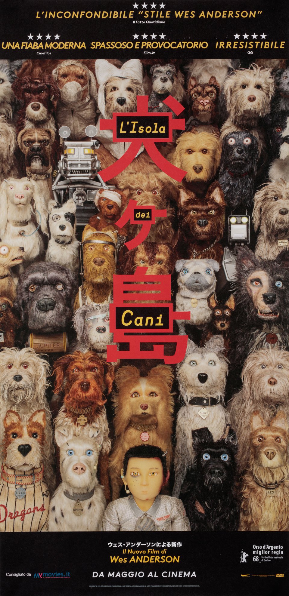 Isle of Dogs Original 2018 Italian Locandina Movie Poster