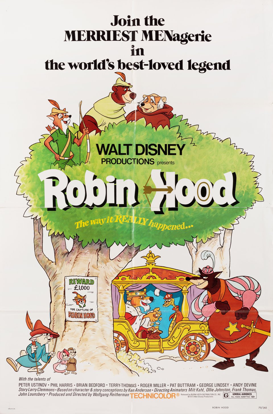 Robin Hood Original 1973 U.S. One Sheet Movie Poster