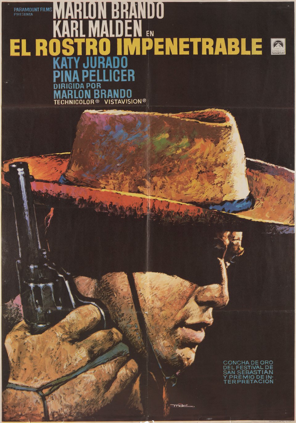 One-Eyed Jacks Original R1972 Spanish B1 Movie Poster