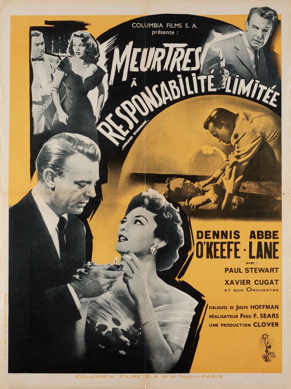 Chicago Syndicate Original 1955 French Moyenne Movie Poster