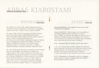 Taste of Cherry Original 1997 French Movie Program Alternate Image