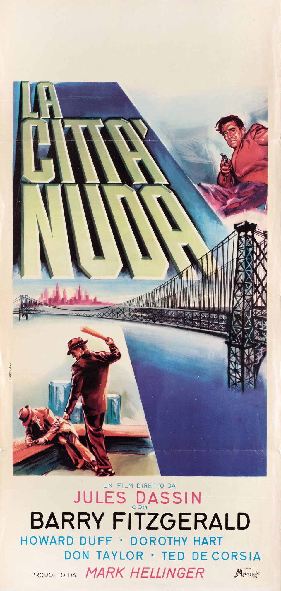 The Naked City Original 1948 Italian Locandina Movie Poster