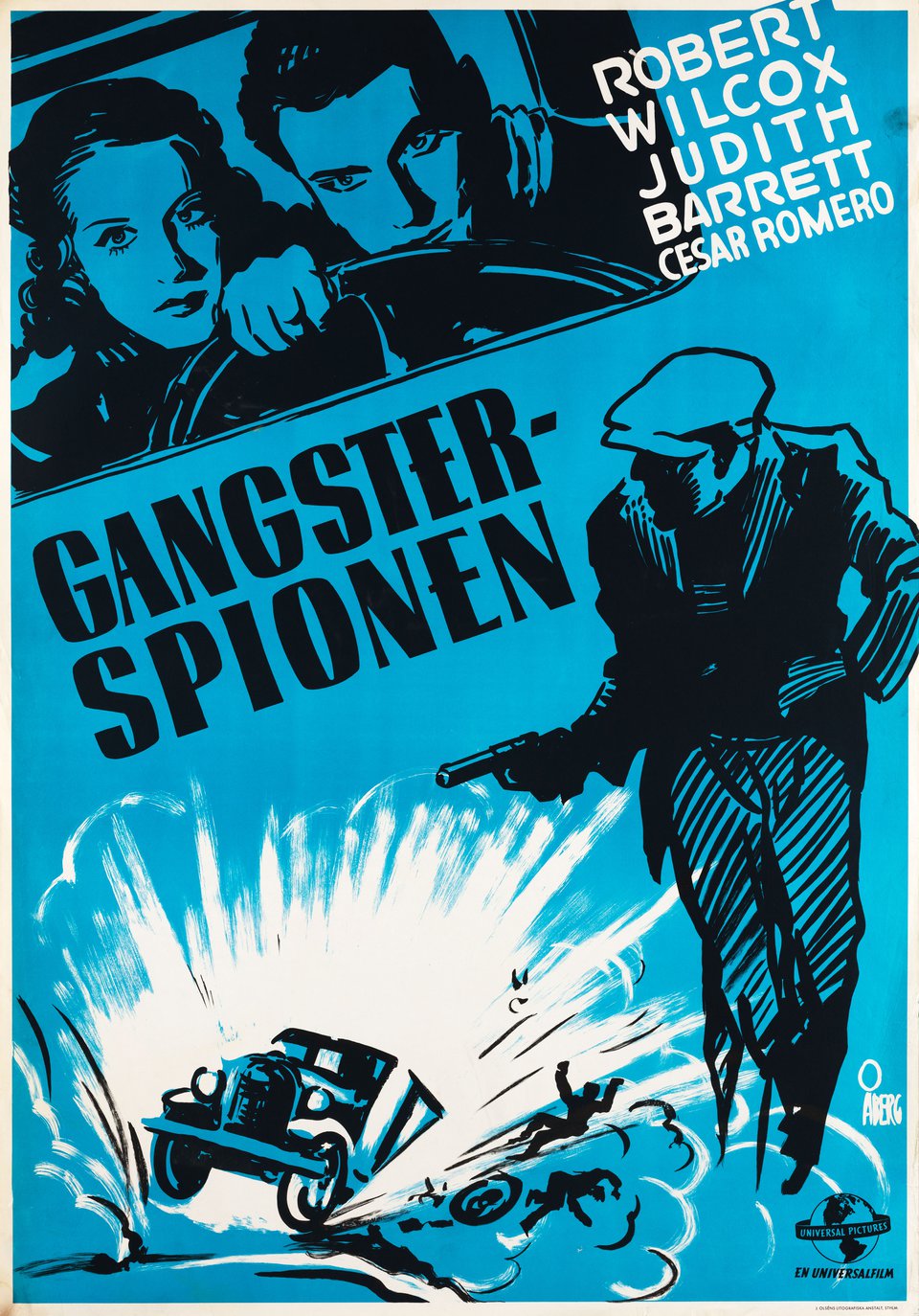 Armored Car Original 1938 Swedish B1 Movie Poster