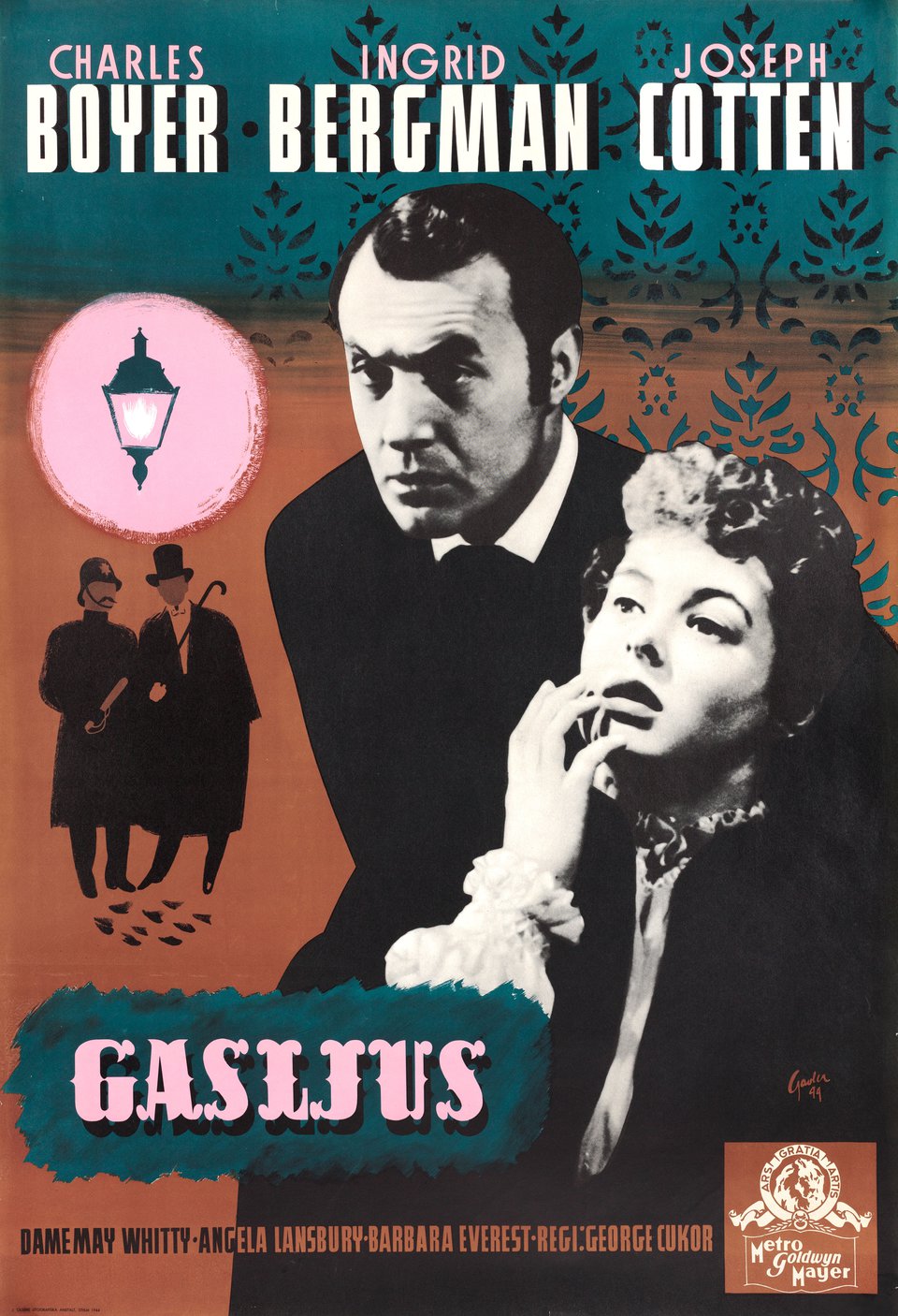 Gaslight Original 1944 Swedish B1 Movie Poster