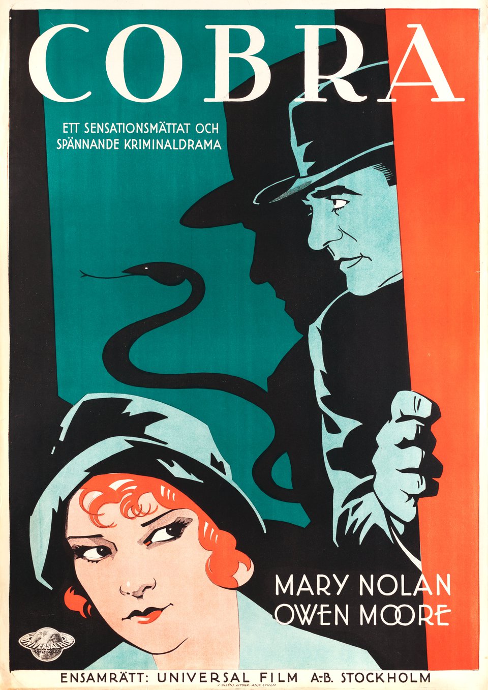 Outside the Law Original 1930 Swedish B1 Movie Poster