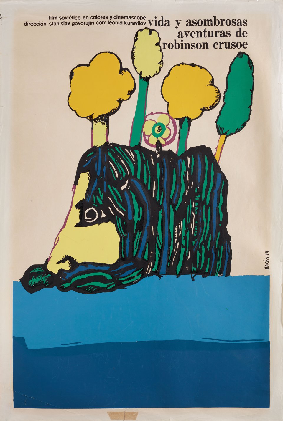 Robinson Crusoe Original 1974 Cuban Movie Poster