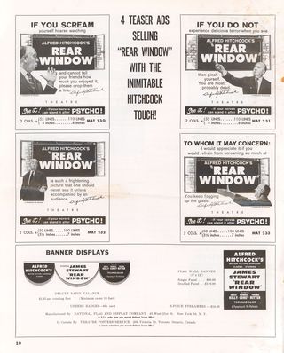 Rear Window Original R1962 U.S. Movie Pressbook Alternate Image