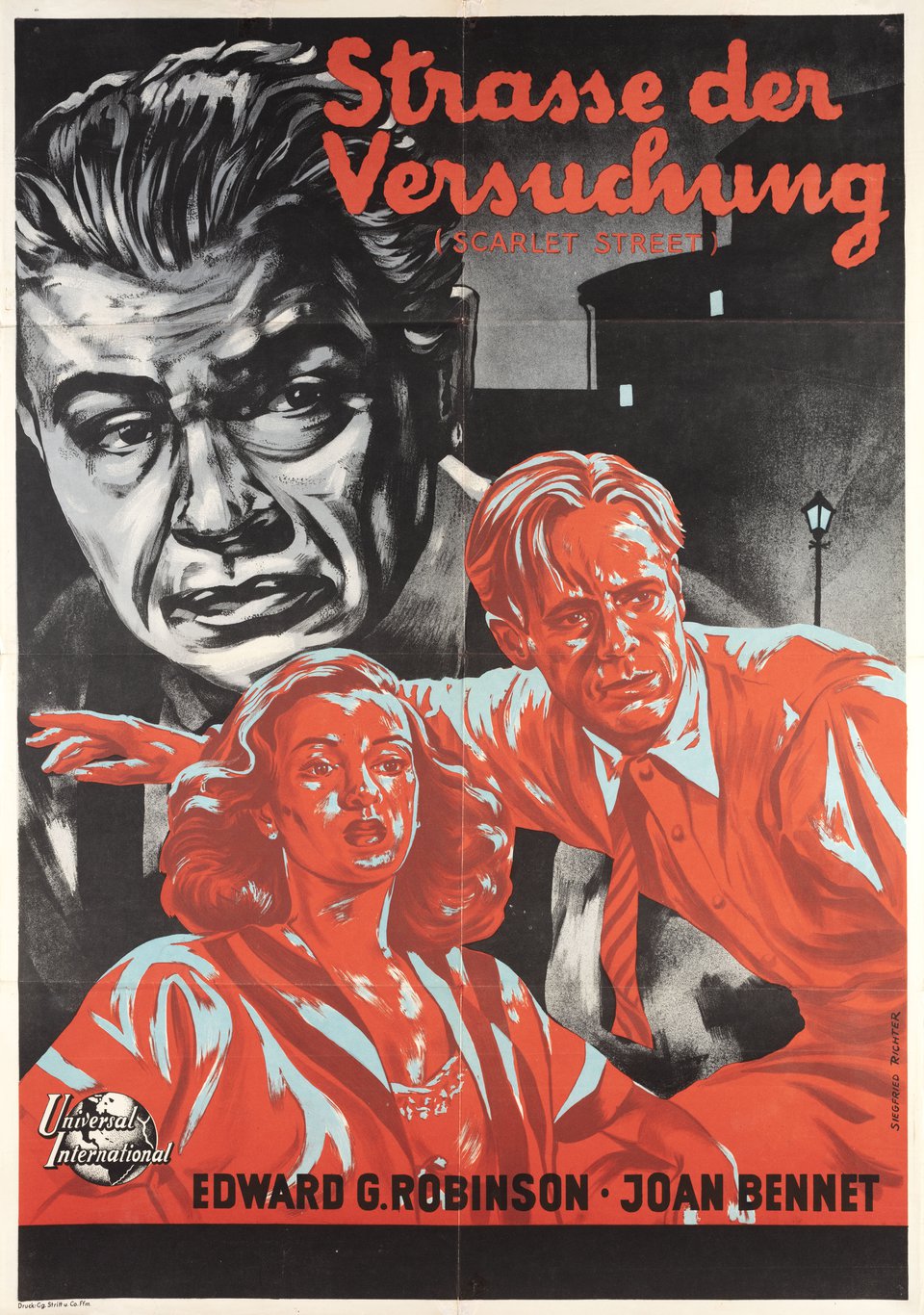 Scarlet Street Original 1950 German A1 Movie Poster
