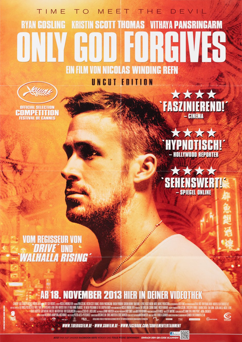 Only God Forgives Original 2013 German Video Movie Poster
