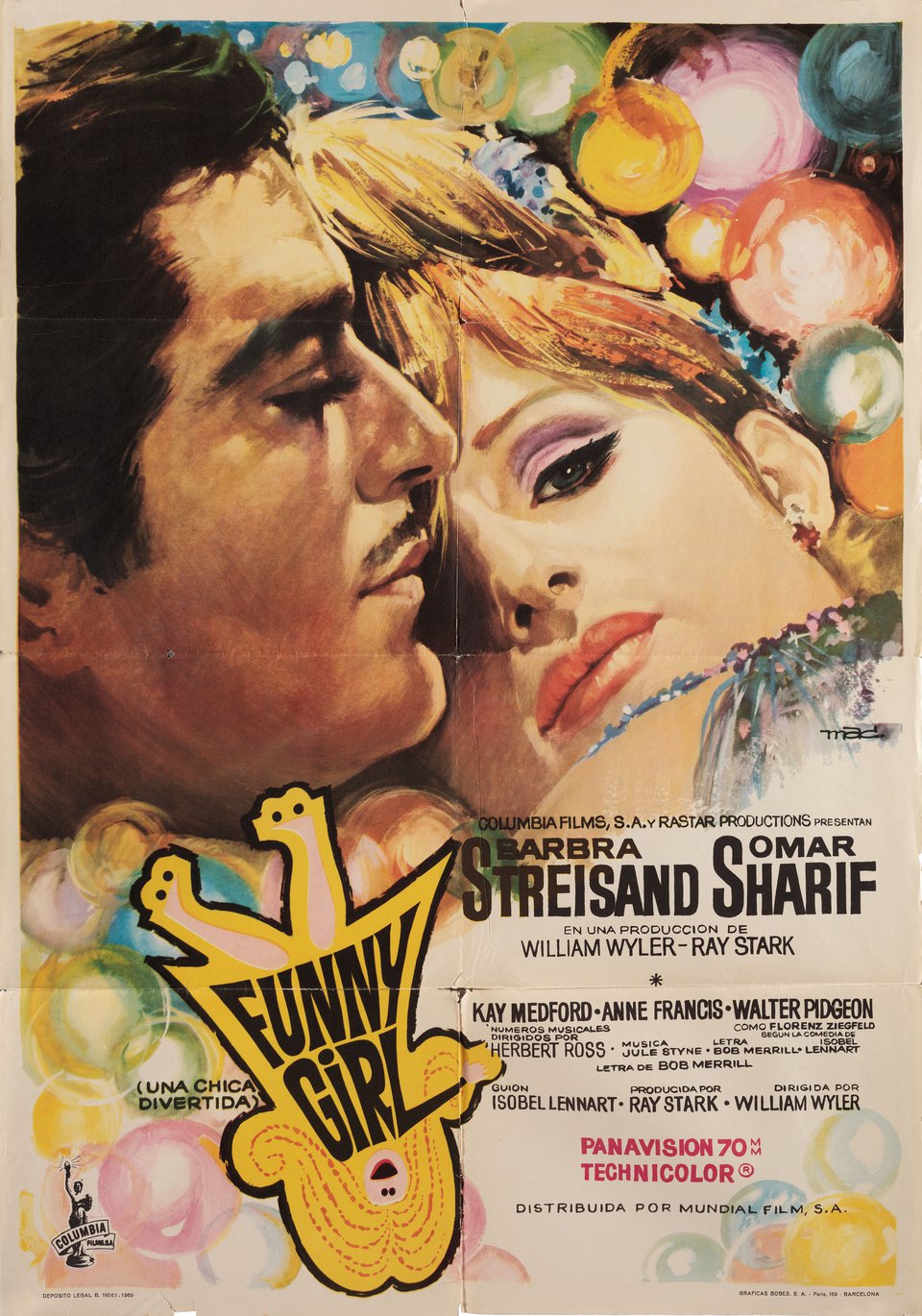 Funny Girl Original 1969 Spanish B1 Movie Poster