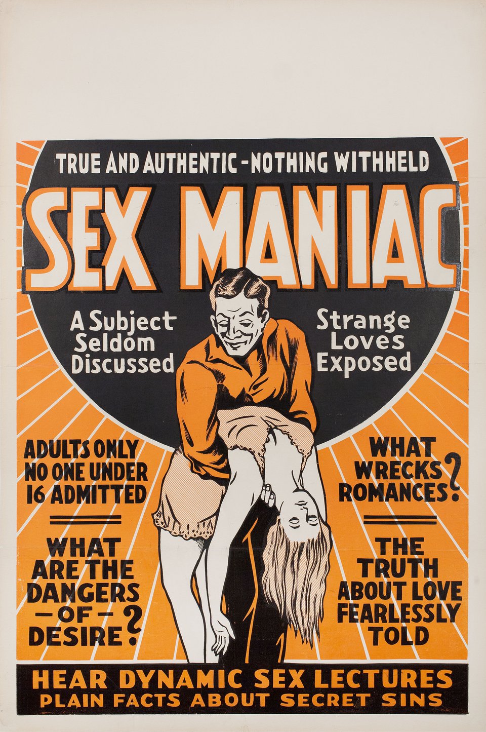 Sex Maniac Original 1930s U.S. One Sheet Movie Poster