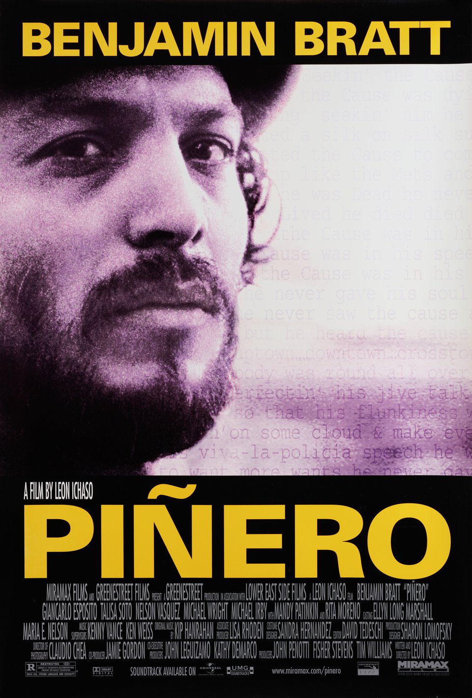 Pinero Original 2001 U.S. One Sheet Movie Poster
