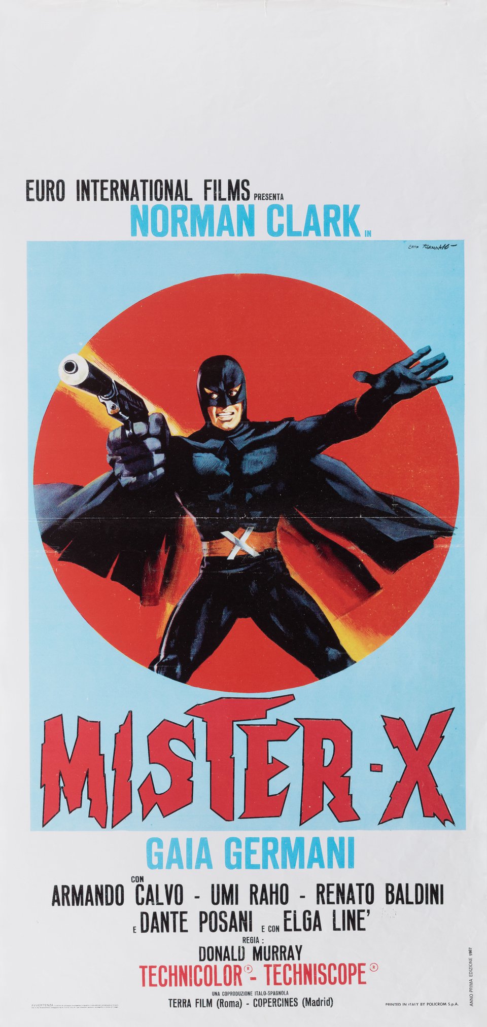 Mister X Original 1967 Italian Locandina Movie Poster