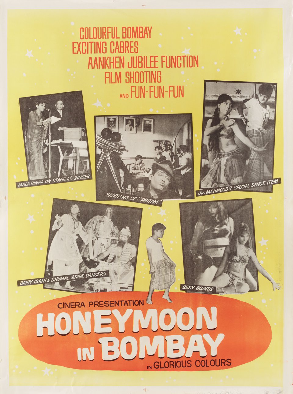 Honeymoon in Bombay Original 1970s Indian B1 Poster