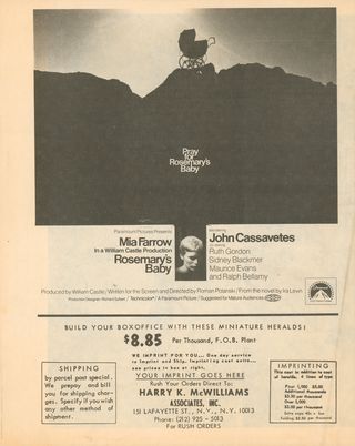 Rosemary's Baby Original 1968 U.S. Movie Herald Alternate Image