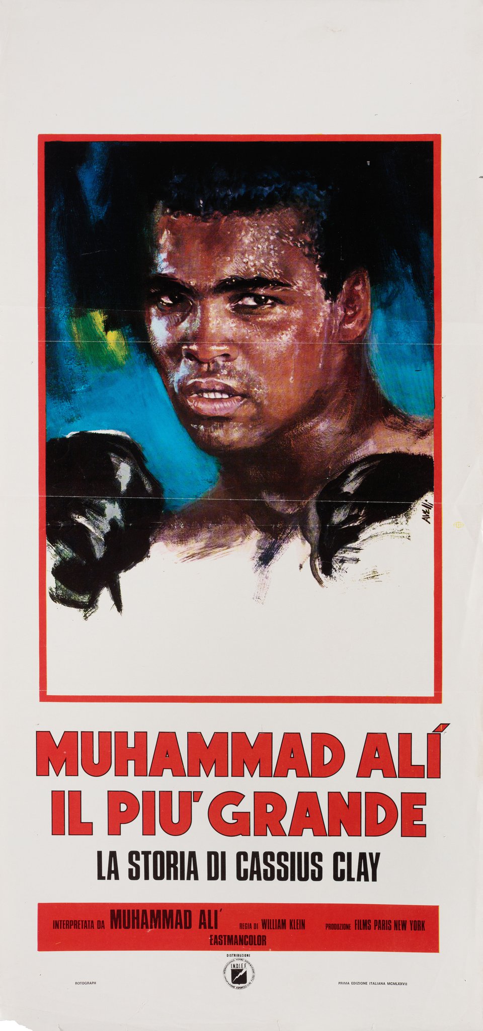 Muhammad Ali - The Greatest Original 1969 Italian Locandina Movie Poster