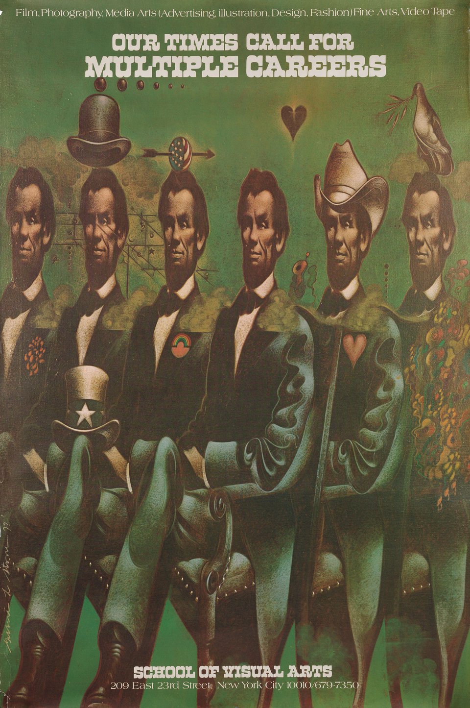 School of Visual Arts: Our Times Call for Multiple Careers Original 1972 U.S. Half Subway Poster