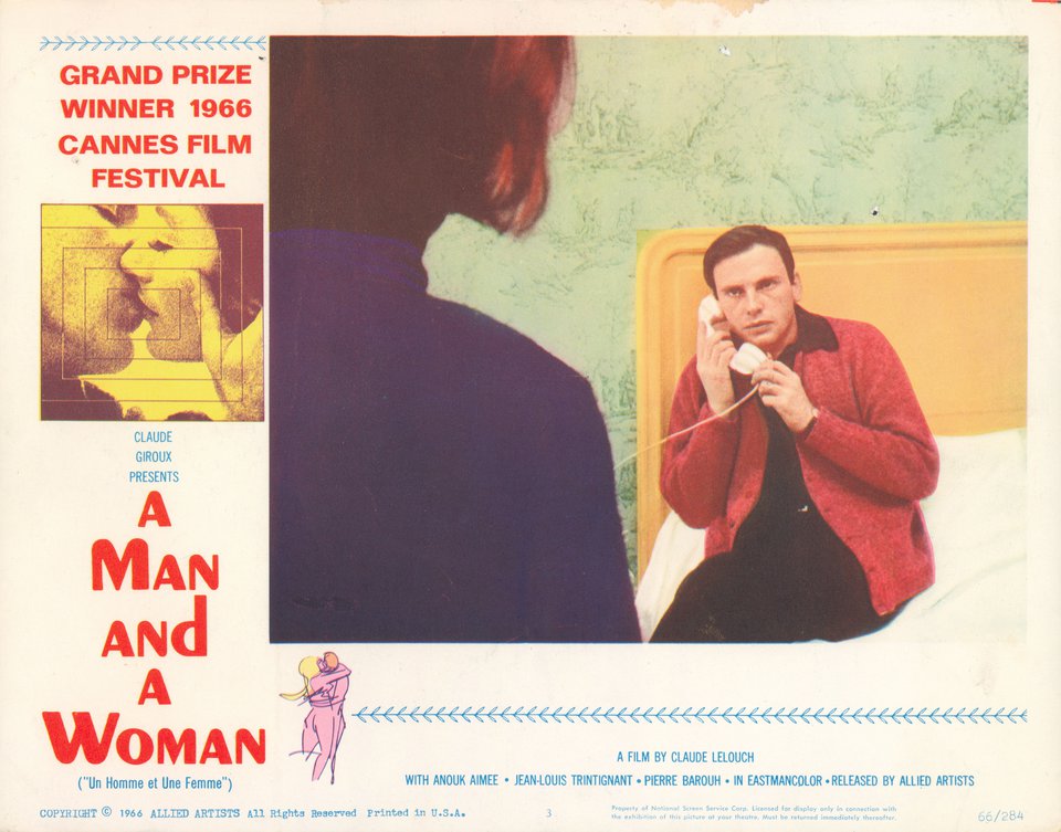 A Man and a Woman Original 1966 U.S. Scene Card