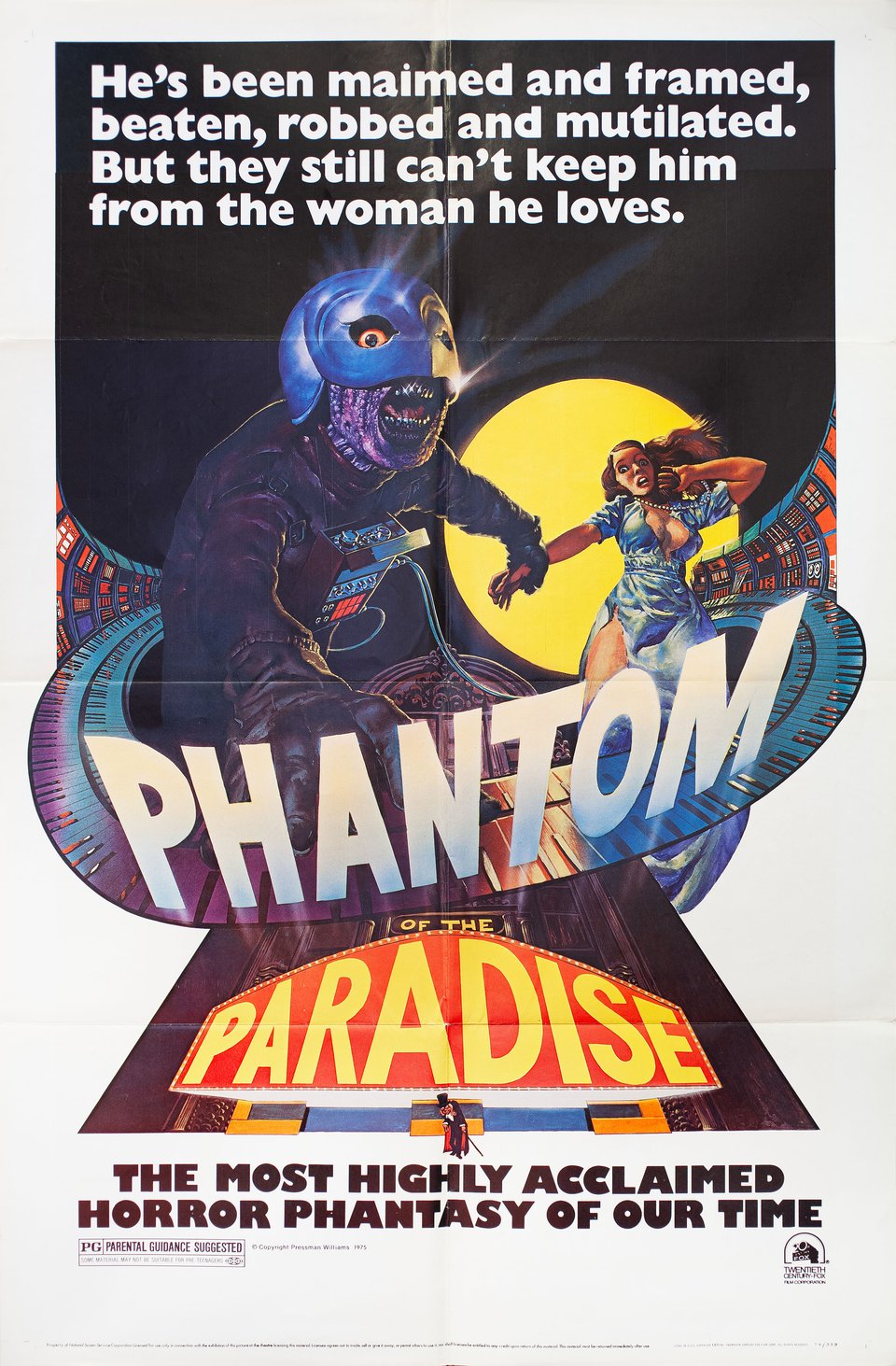 Phantom of the Paradise Original 1974 U.S. One Sheet Movie Poster