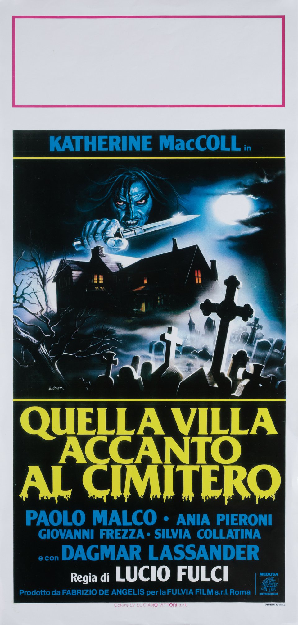 The House by the Cemetery Original 1981 Italian Locandina Movie Poster