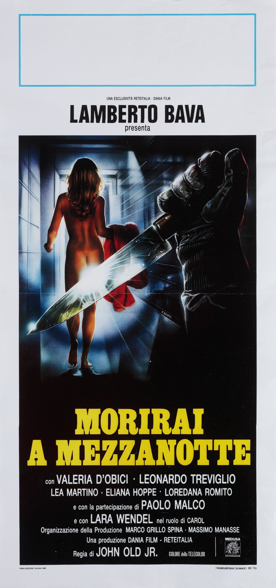 You'll Die at Midnight Original 1986 Italian Locandina Movie Poster