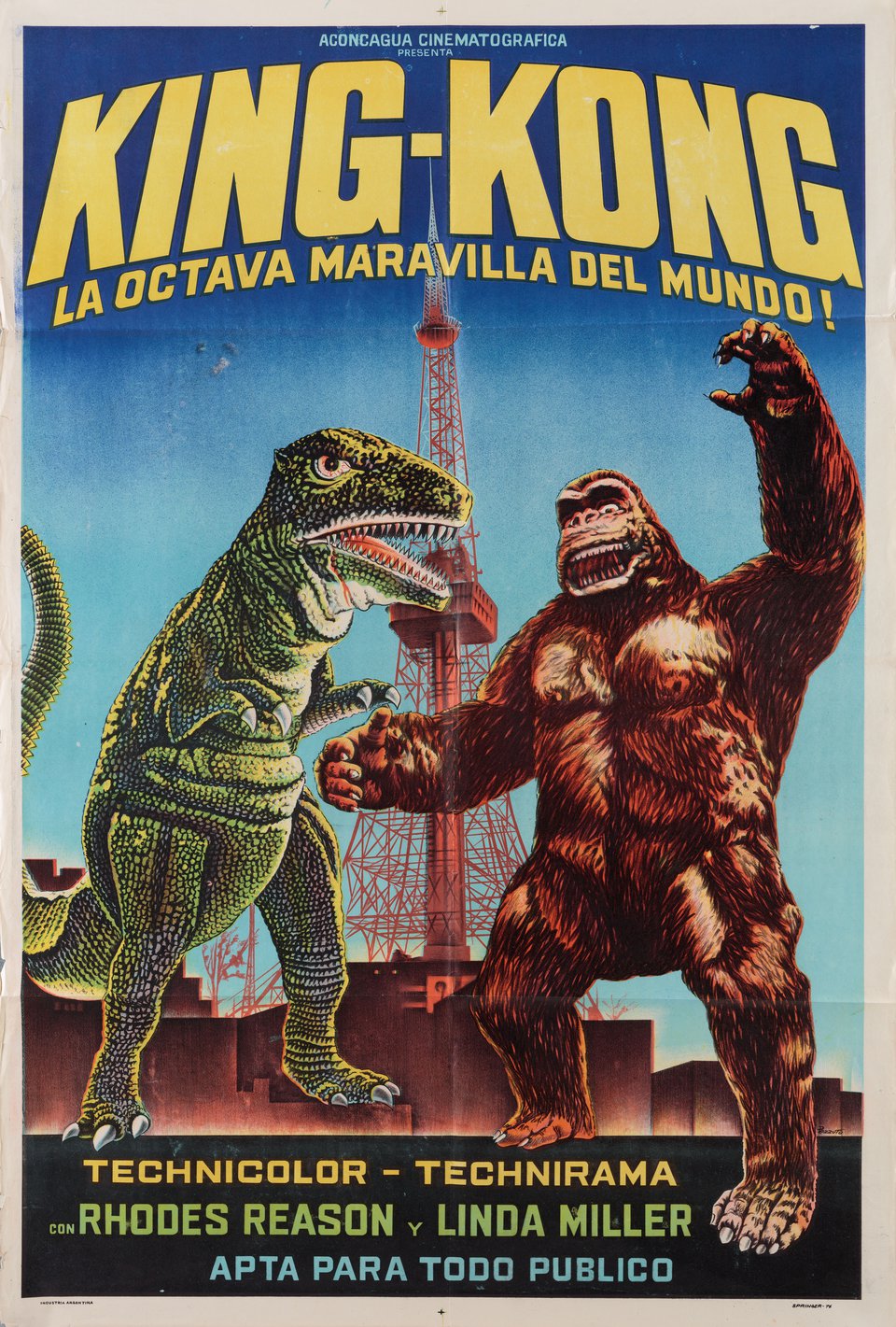 King Kong Escapes Original 1968 Argentine Movie Poster