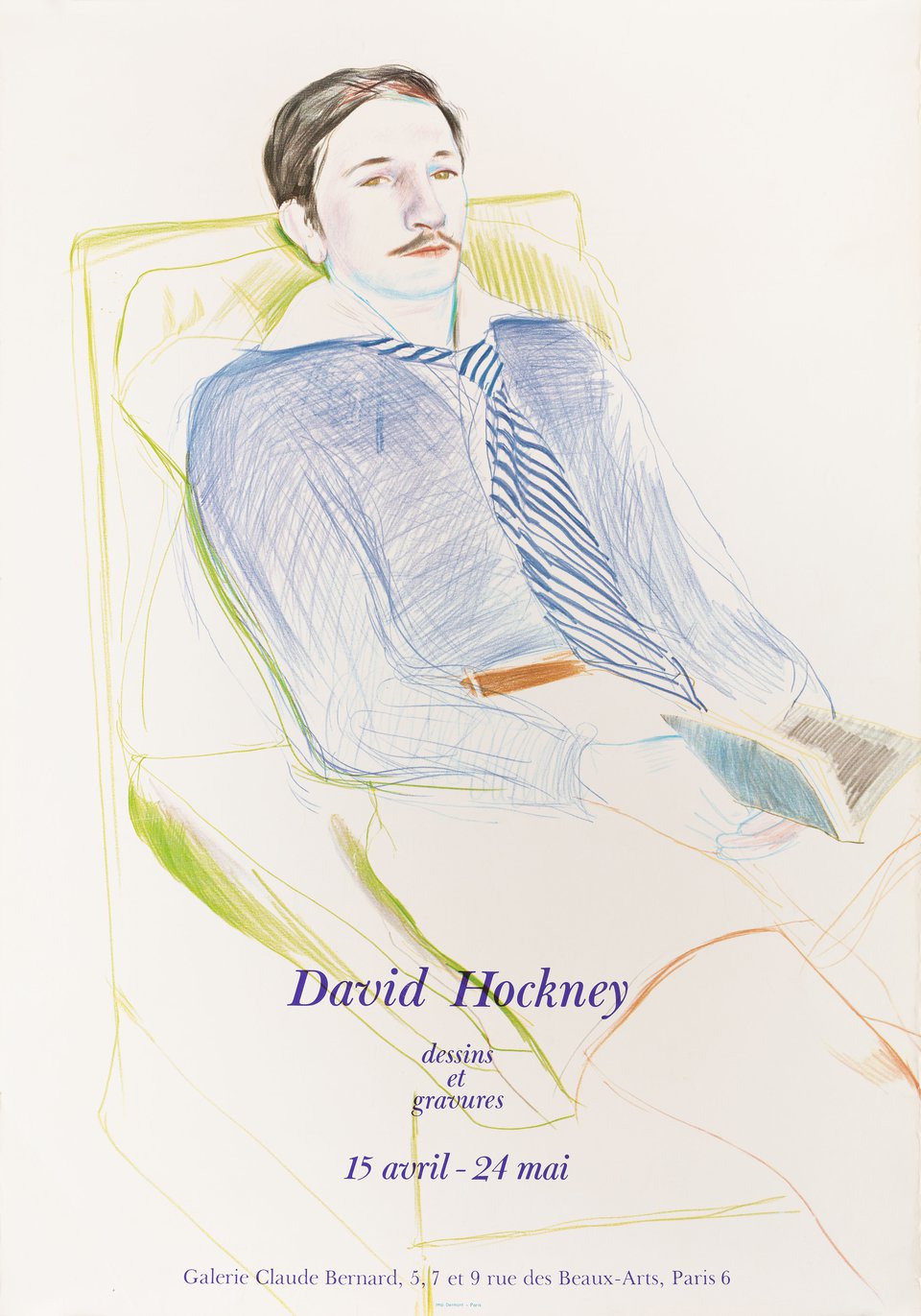David Hockney: Dessins Et Gravures Original 1975 French B2 Movie Poster