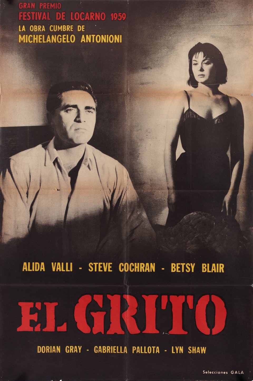 Il Grido Original 1957 Argentine Movie Poster