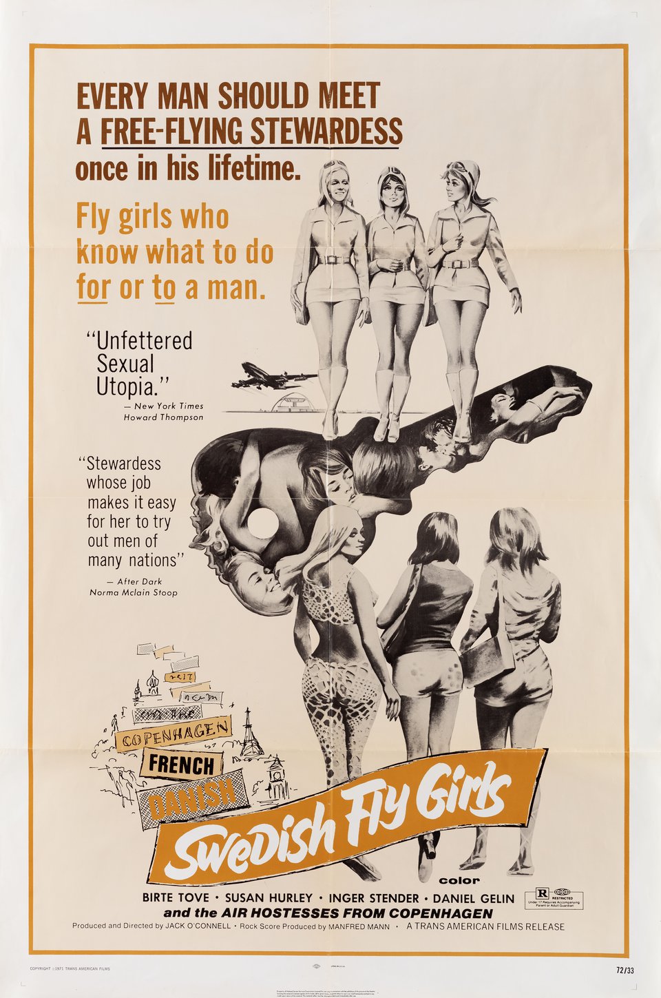 Swedish Fly Girls Original 1982 U.S. One Sheet Movie Poster