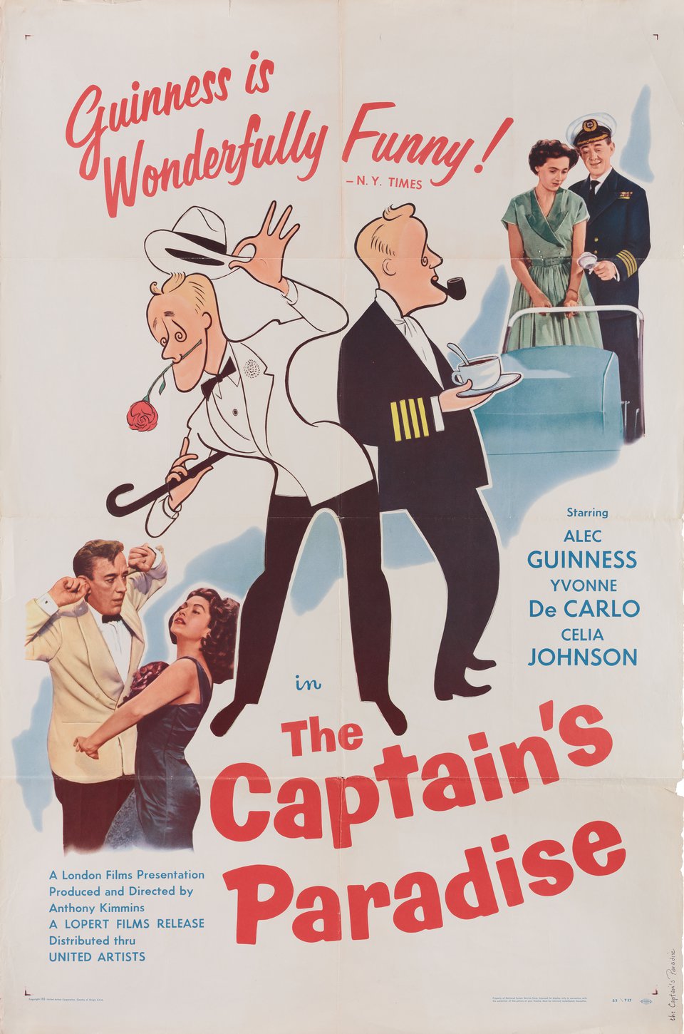 The Captain's Paradise Original 1953 U.S. One Sheet Movie Poster