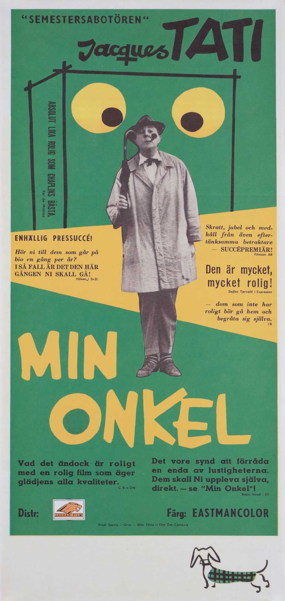 Mon Oncle Original R1969 Swedish Stolpe Movie Poster