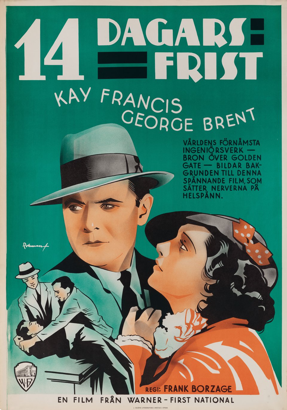 Stranded Original 1935 Swedish B1 Movie Poster