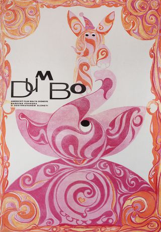 Dumbo Original 1960s Czech A1 Movie Poster