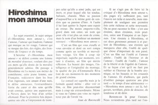 Hiroshima Mon Amour Original R1970s French Movie Program Alternate Image