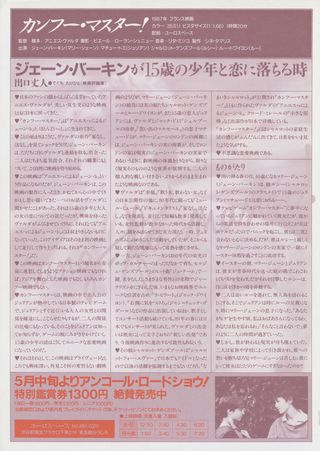 Kung-Fu Master! Original 1988 Japanese B5 Chirashi Handbill Alternate Image