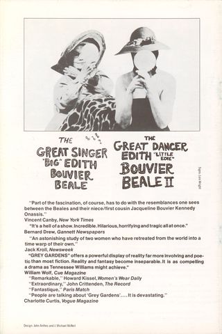 Grey Gardens Original 1975 U.S. Movie Program Alternate Image