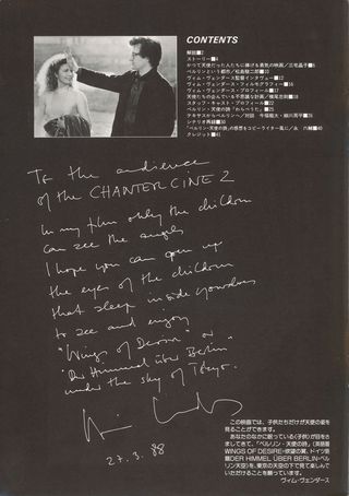 Wings of Desire Original 1988 Japanese Movie Program Alternate Image