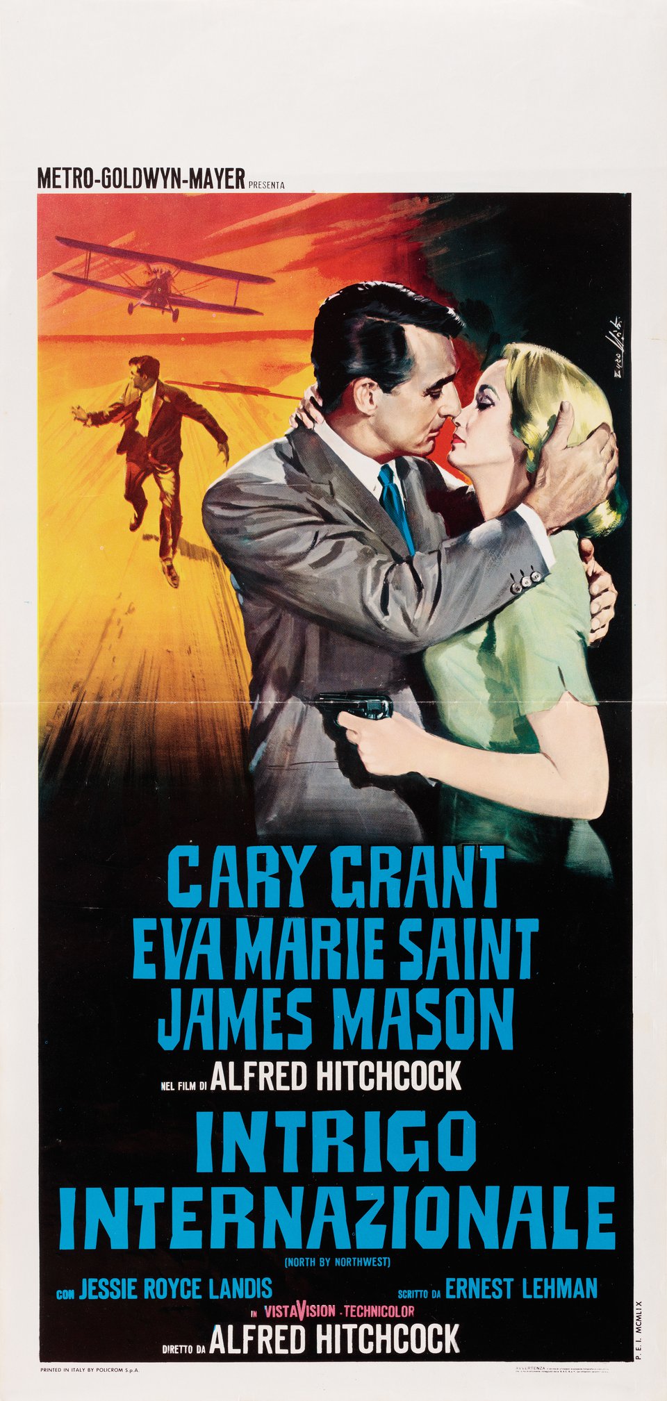 North by Northwest Original R1966 Italian Locandina Movie Poster