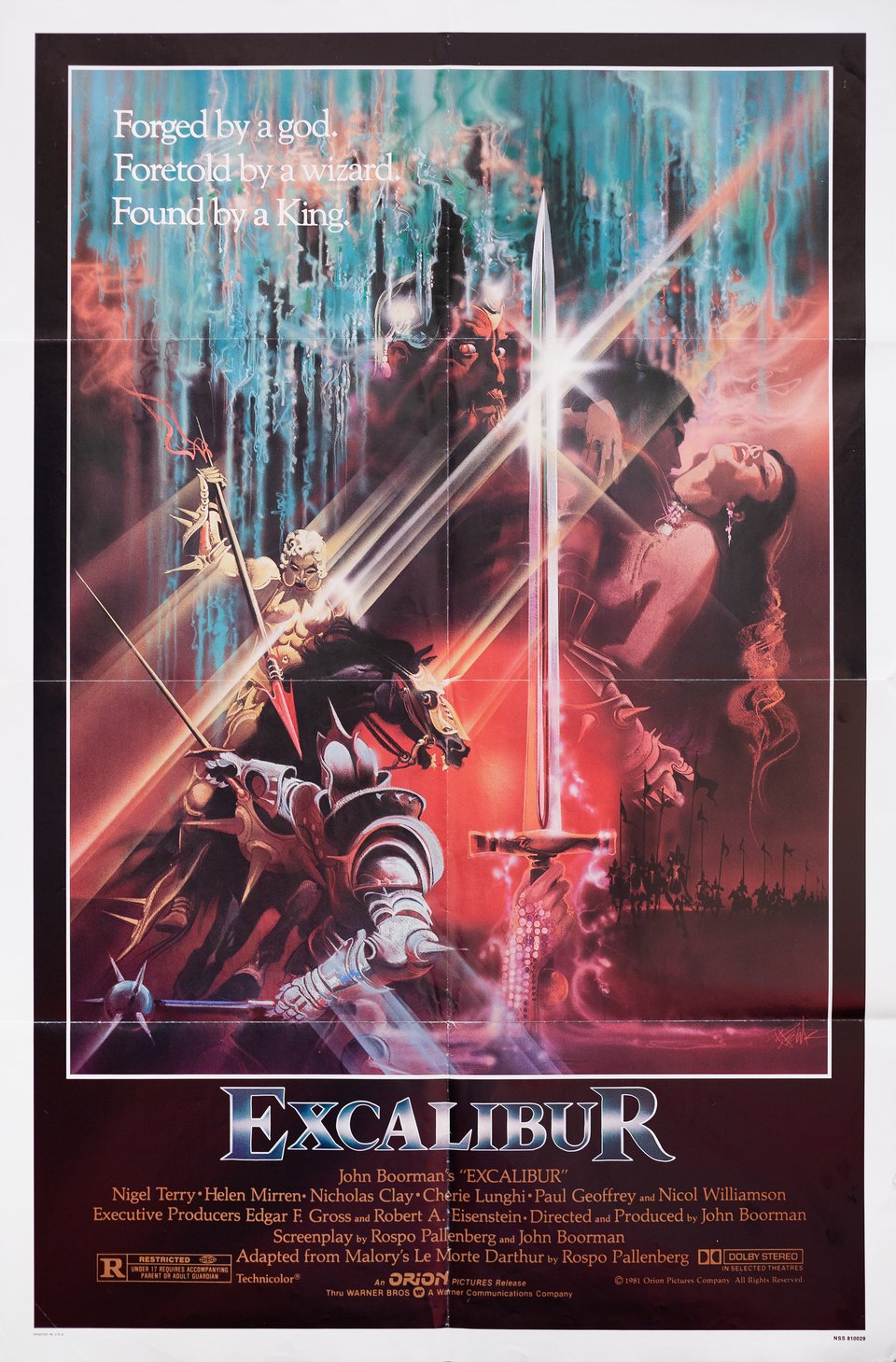 Excalibur Original 1981 U.S. One Sheet Movie Poster