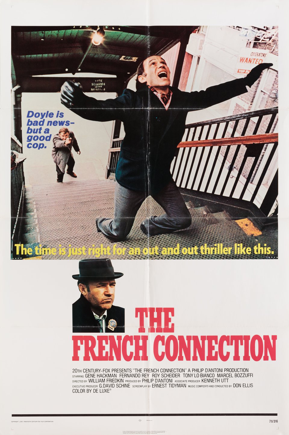 The French Connection Original 1971 U.S. One Sheet Movie Poster