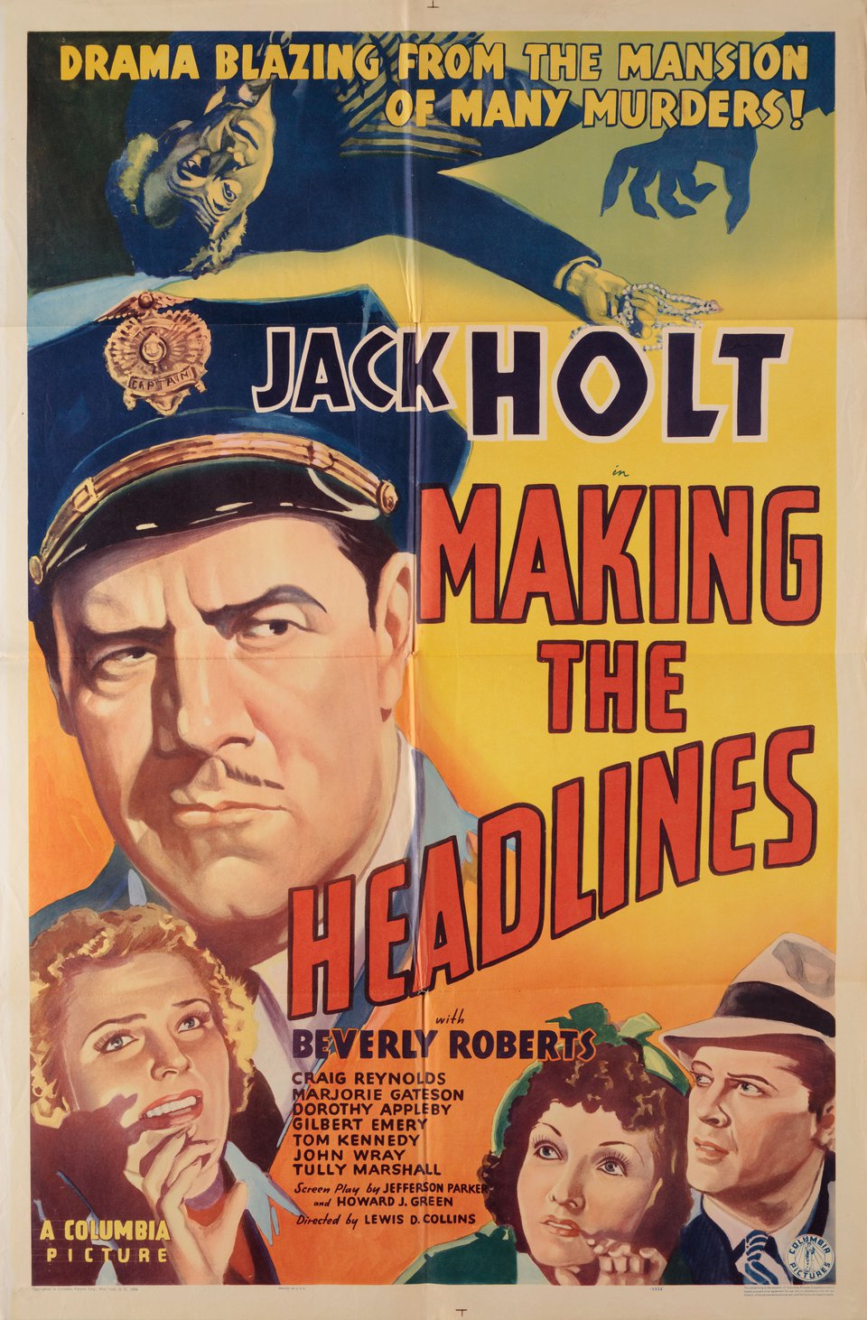 MAKING THE HEADLINES Original 1938 U.S. One Sheet Movie Poster