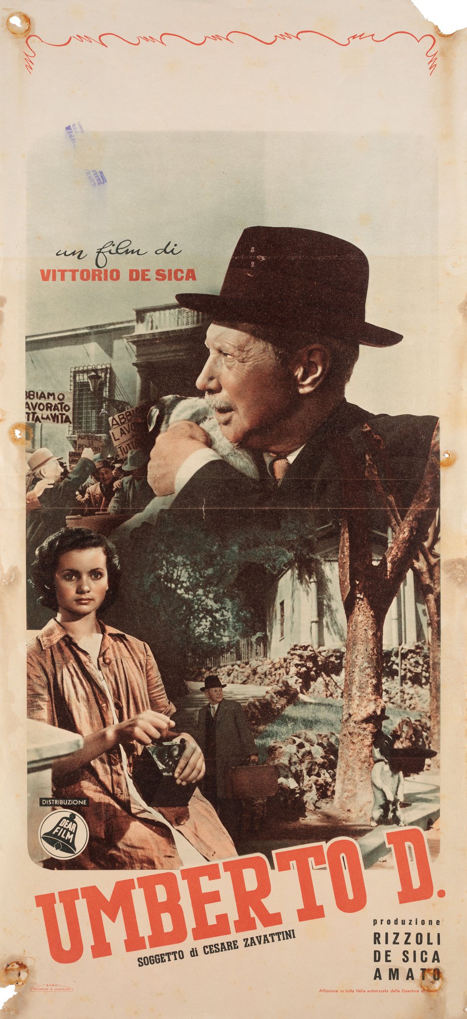 Umberto D. Original 1952 Italian Locandina Movie Poster